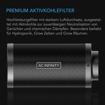 Filtro de carbón activo AC Infinity 700 m³/h...
