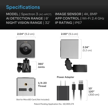 AC Infinity SPECTRON 3 – Cámara de cultivo 4K con IA y visión nocturna