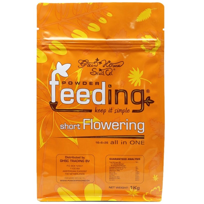 Fertilizante granulado Powder Feeding Short Flowering de 1 kg