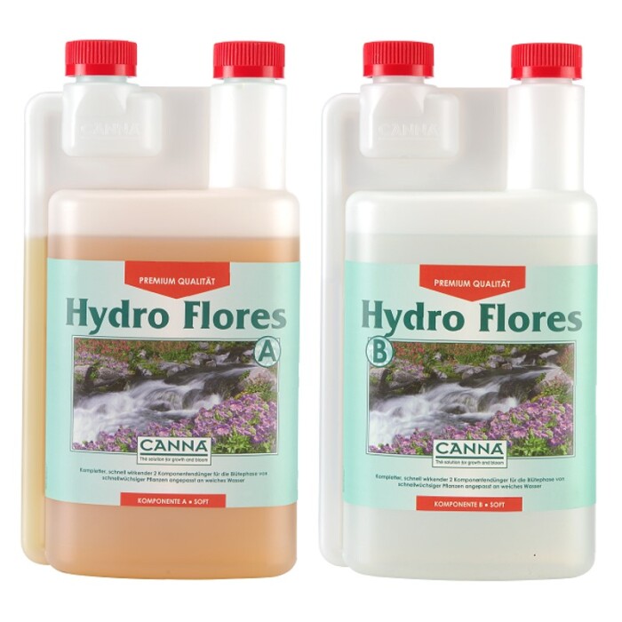 Canna Hydro Flores A+B cada 1 L Agua blanda